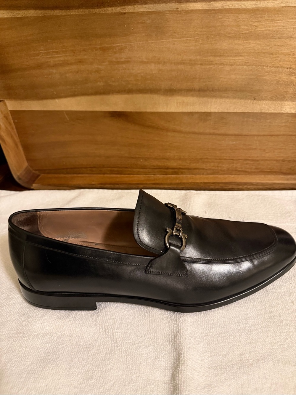 Salvatore Ferragamo Black Leather Horsebit Loafers - Picture 4 of 9